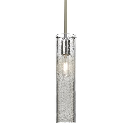 Besa Lighting Juni 16 Stem Pendant, Clear Bubble, Satin Nickel, 1x60W Incandescent 1TT-JUNI16CL-SN